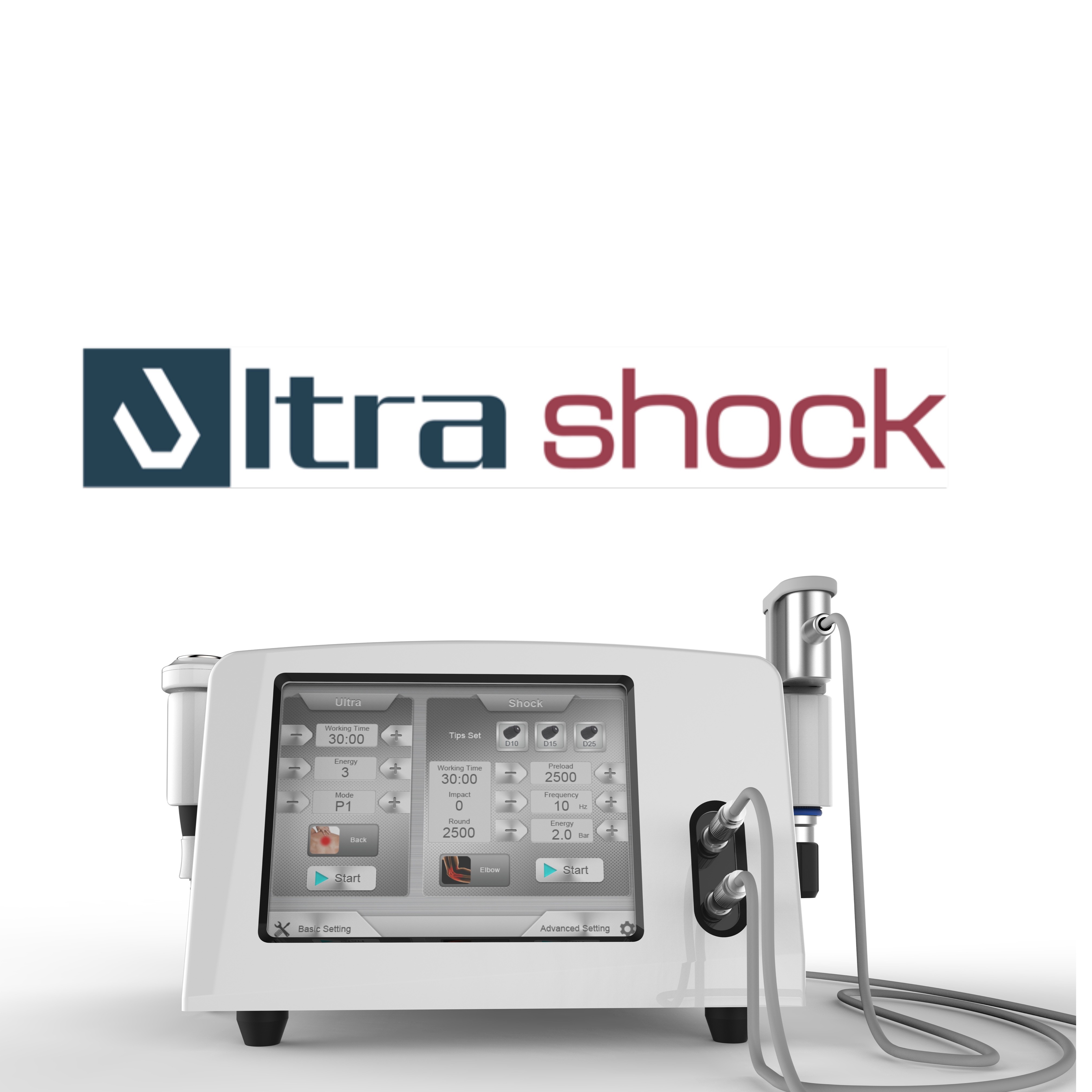 Fizjoterapia Ultradźwiękowa maszyna do masażu, lekkie urządzenie do terapii falami uderzeniowymi